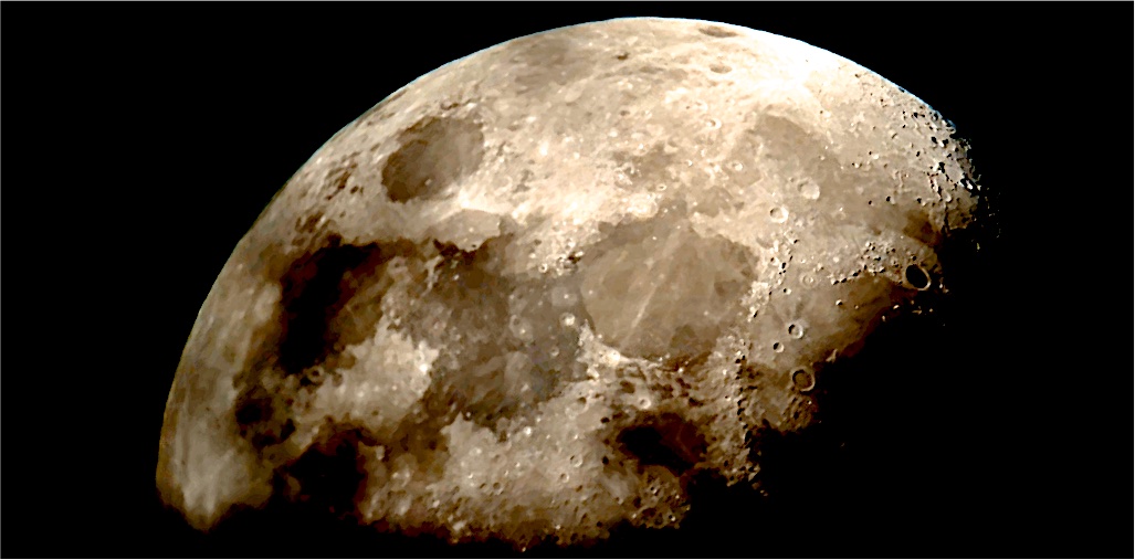 The Moon, post-processed with Sky For Mac's Edit Image tool, showing crisp crater and terminator detail